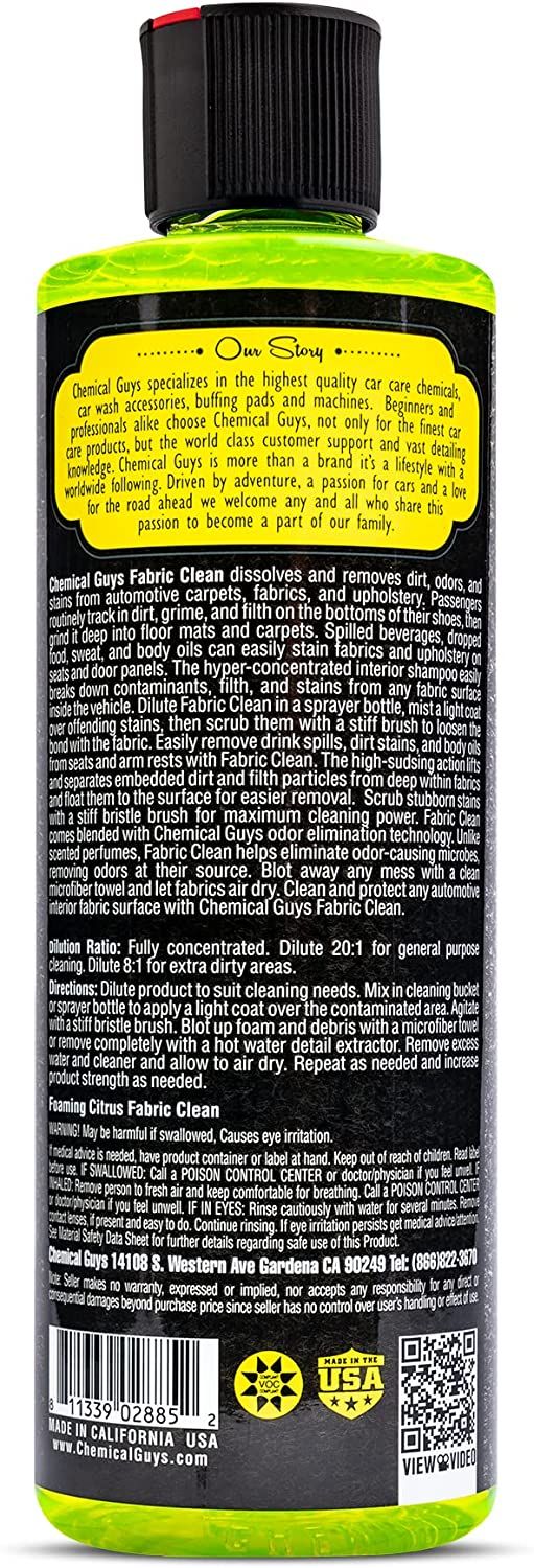 Chemical Guys Foaming Citrus Fabric & Upholstery Cleaner 473ml (16oz)