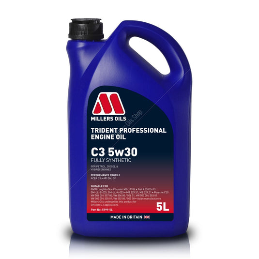 Millers Oil 5w30 Trident Professional C3 Fully Synthetic 5L