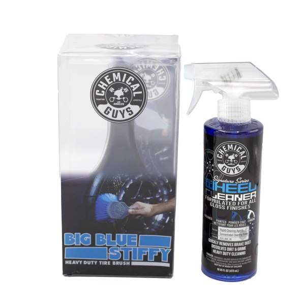 Load image into Gallery viewer, Chemical Guys Signature Series Wheel Cleaner &amp; Big Blue Stiffy Brush Kit

