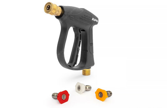 APS - Stubby Quick Release Gun + Multi Tip Set 3pk + CleanerCar Snow Foam Lance + Hose Adaptor