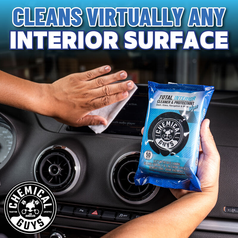 Load image into Gallery viewer, Chemical Guys Total Interior Cleaner &amp; Protectant Car Wipes 50pk
