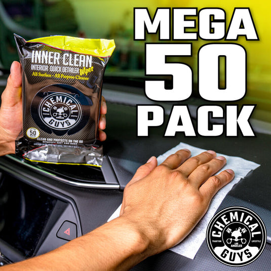 Chemical Guys InnerClean Interior Quick Detailer & Protectant Wipes 50pk
