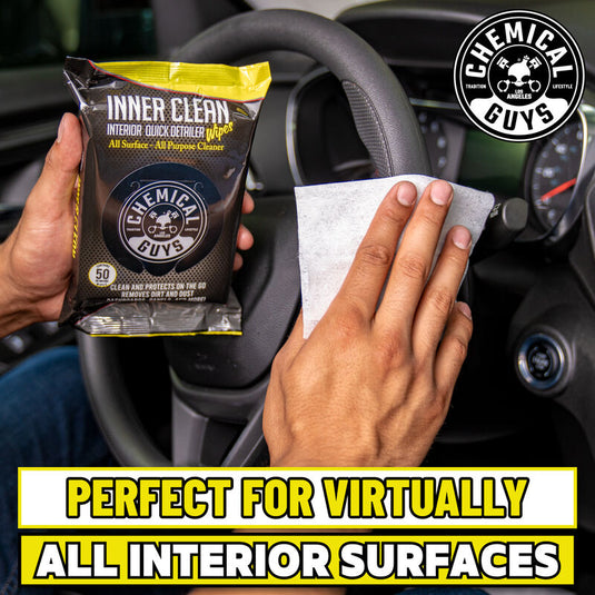 Chemical Guys InnerClean Interior Quick Detailer & Protectant Wipes 50pk