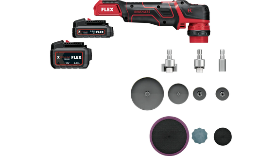 Flex PXE 80 12-EC Cordless Mini Polisher Kit - NEW Version 12 Volt