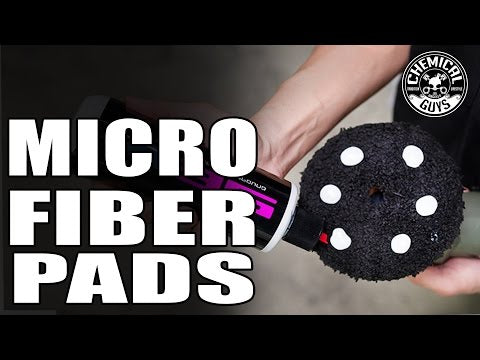 Load and play video in Gallery viewer, Chemical Guys 5.5&#39;&#39; Black Optics Microfiber Cutting Pad
