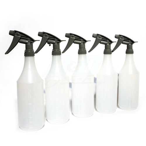 CleanerCar 1L Handy Hold Bottle With Chemical Resistant Trigger – 5 Pack