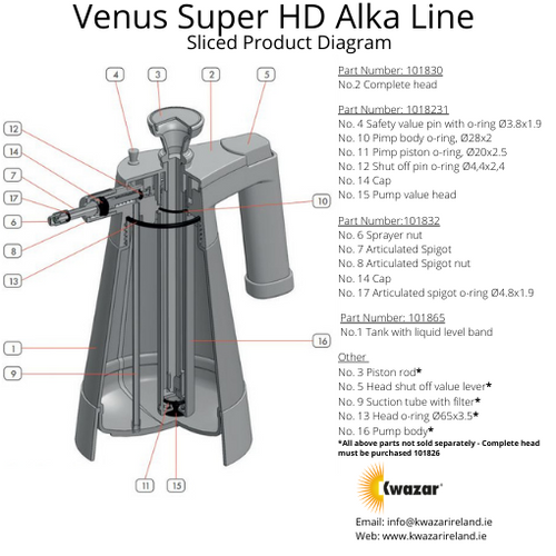 Kwazar Venus Alka Line Replacement Parts
