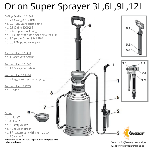 Load image into Gallery viewer, Orion &amp; XI6 Super Sprayer Replacement Parts (3-12L)
