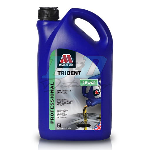 Millers Oil 10w40 Trident Semi Synthetic 5L